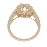 14K Yellow Gold Semi Mount Ring Setting Oval OV 8x6mm Halo - Syzjewelry